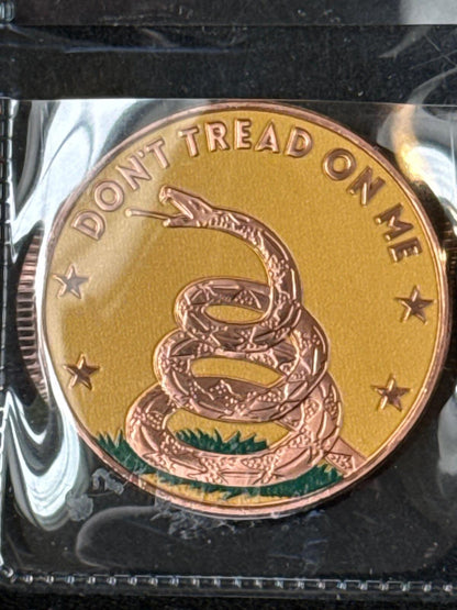 1 oz colorized copper round Dont Tread on me - CB26030024