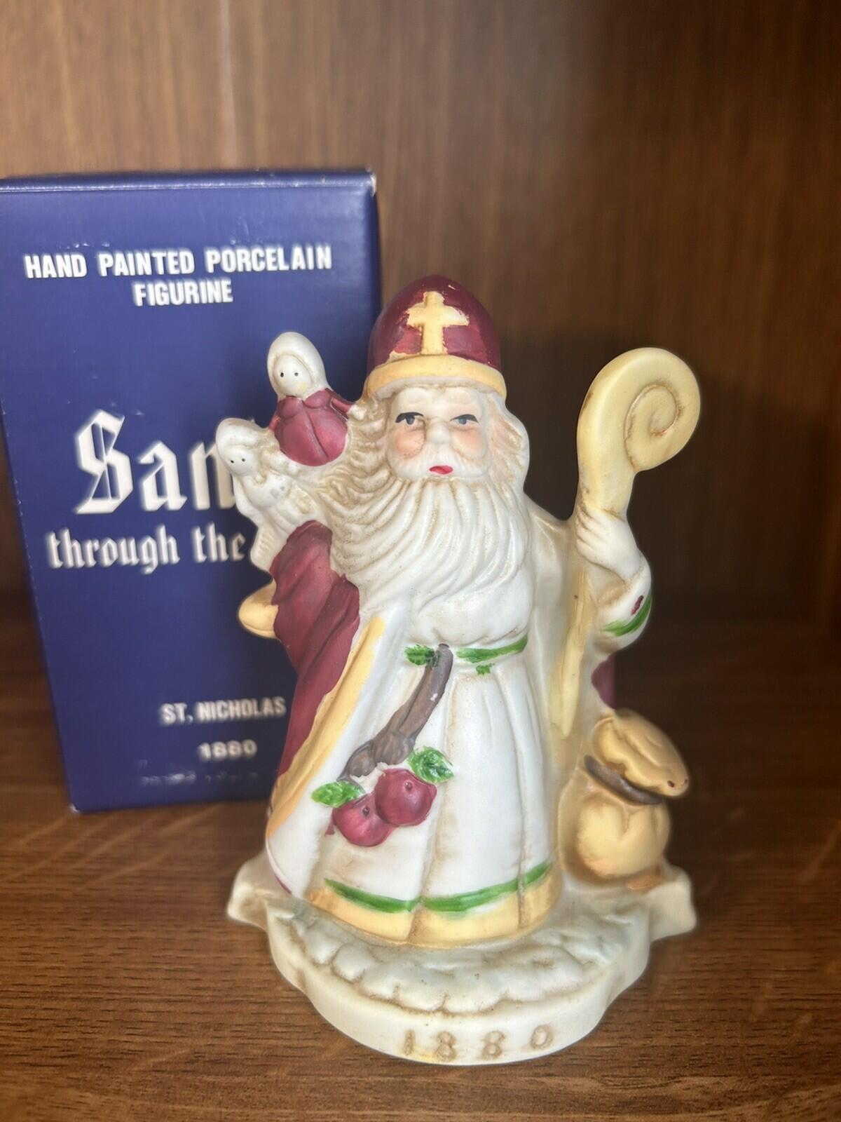 3 Santa Claus Through the Years Figures Figurine Porcelain Holiday Collectibles