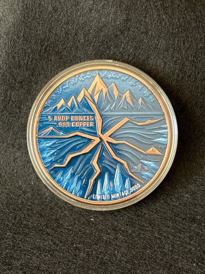 5 oz "Winter's Embrace" Colorized Copper Round - CB26030042