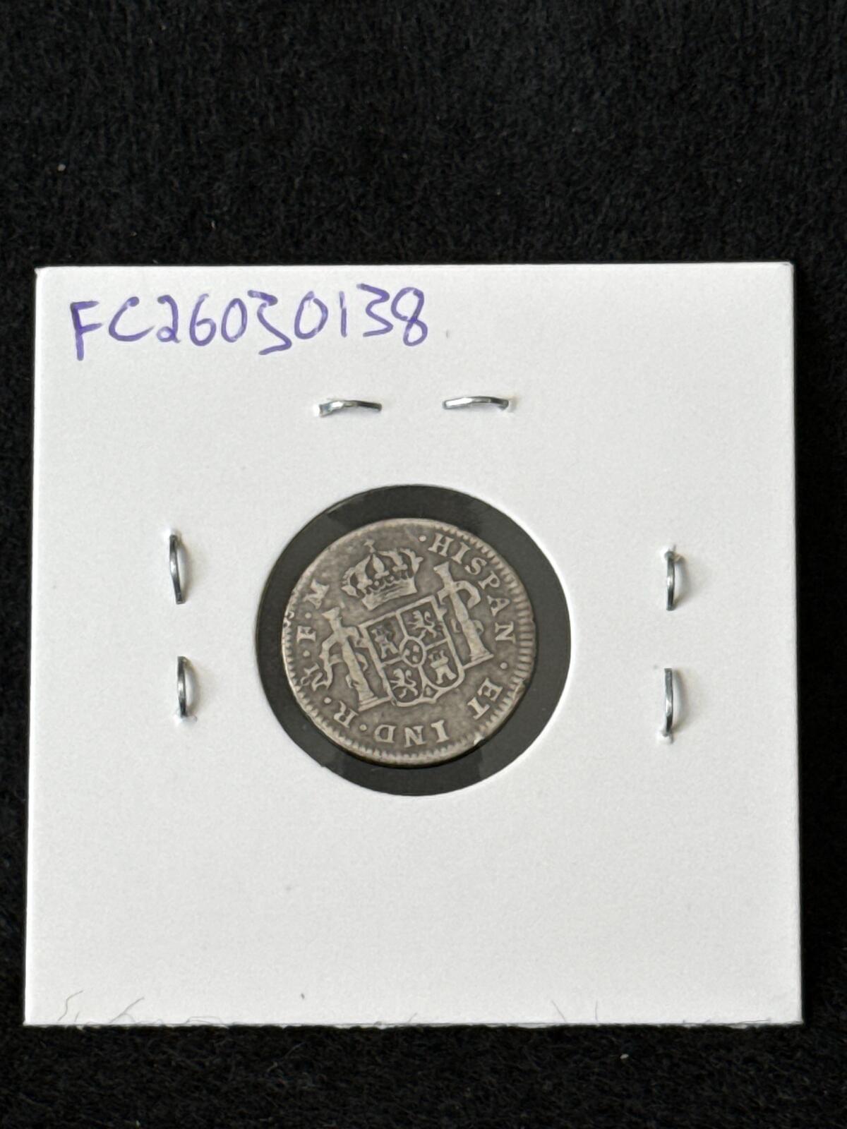 1793 FM Mexico (Spanish Colonies) 1/2 Real - KM72 - XF - .903 Silver - FC26030138
