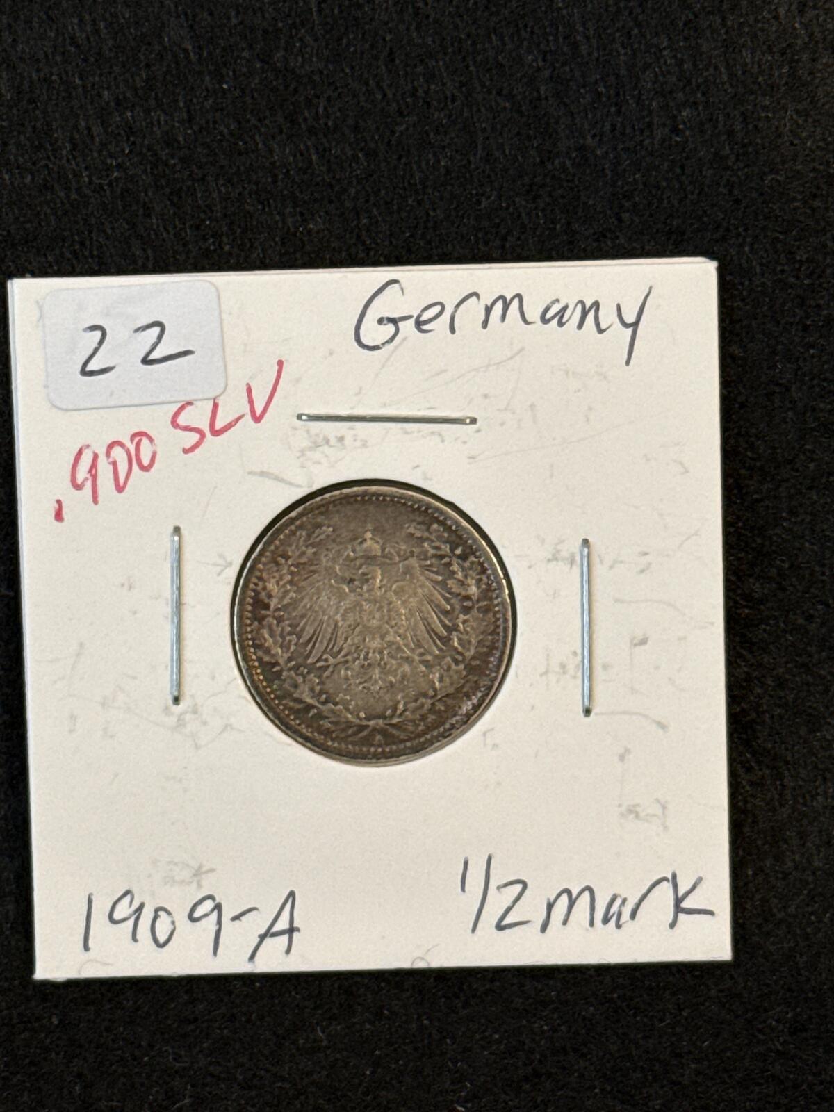 1909-A Gemany 1/2 mark .900 silver - FC26030123