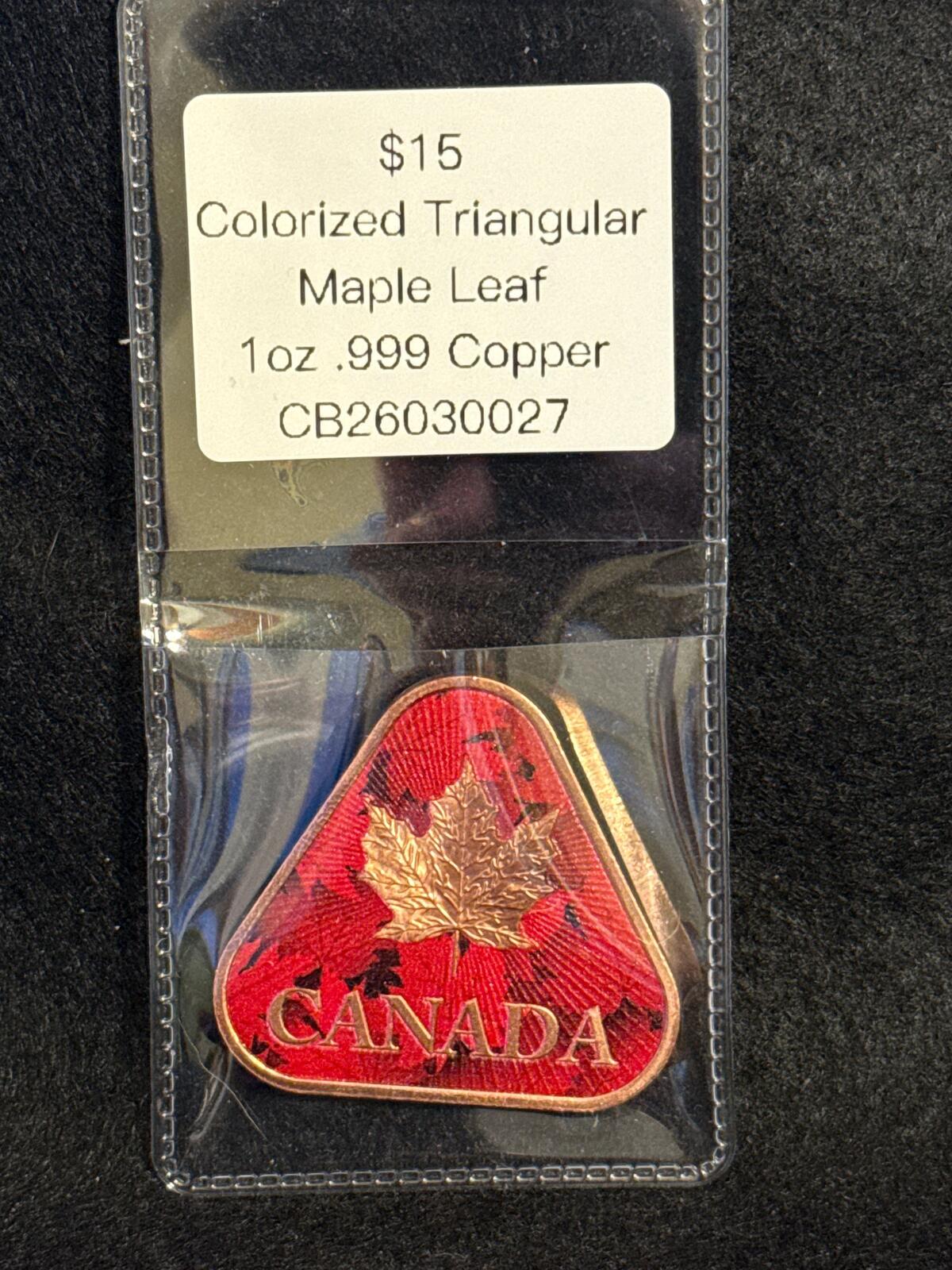 Colorized Triangular Maple Leaf - 1 oz .999 Copper - CB26030027