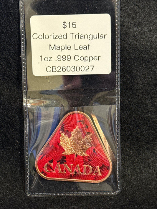 Colorized Triangular Maple Leaf - 1 oz .999 Copper - CB26030027