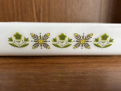 Vintage Anchor Hocking Fire King Meadow Green 1970s 1.5 qt Casserole Dish