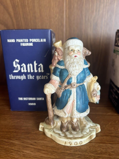 3 Santa Claus Through the Years Figures Figurine Porcelain Holiday Collectibles