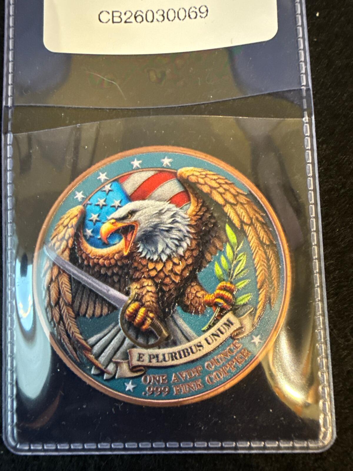 Colorized USA Liberty or Death 1 oz .999 fine Copper Round