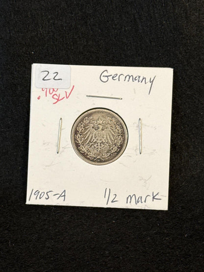 1905-A Germany 1/2 mark .900 silver - FC26030127