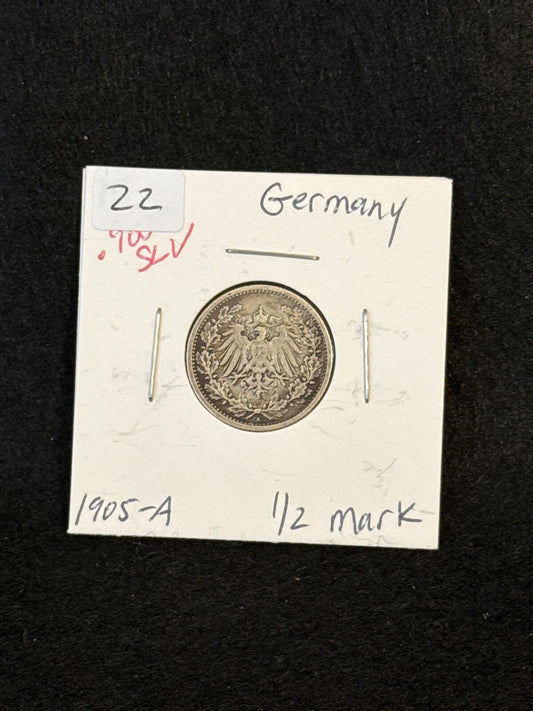 1905-A Germany 1/2 mark .900 silver - FC26030127