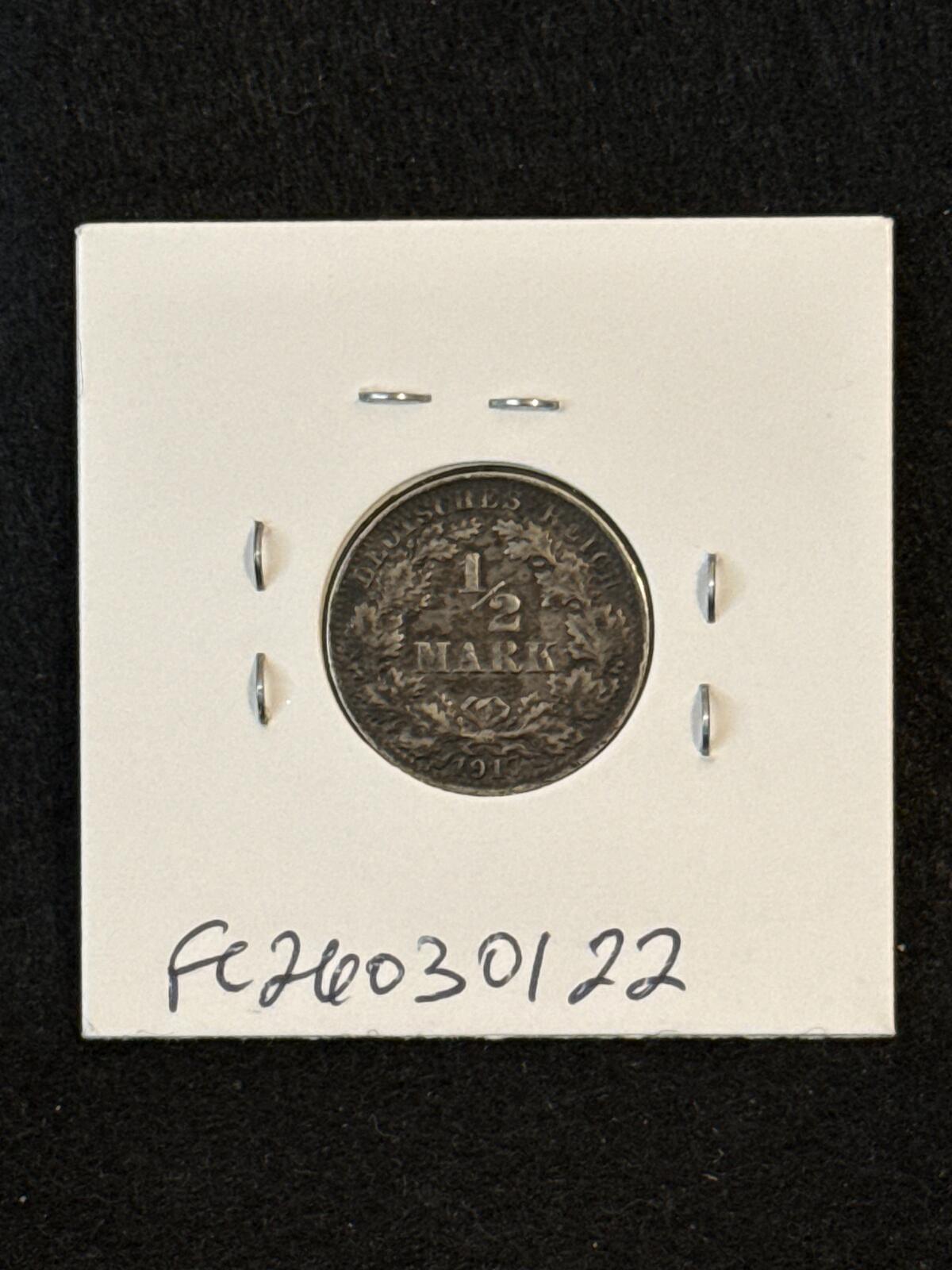 1917-A Germany 1/2 mark .900 silver - FC26030122