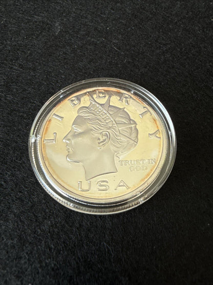 2000 NORFED Liberty Ten Dollars 1 oz. .999 fine silver Cameo Hallmarked Proof (B initial)