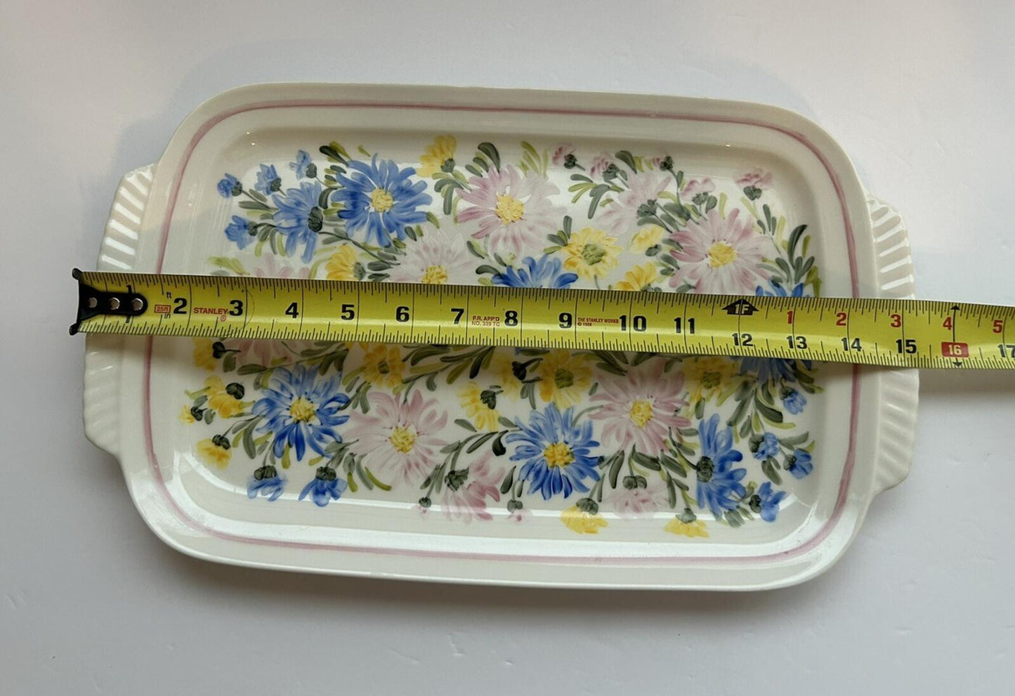 Sta Ma Cuernavaca Floral Rectangular 15” Plate