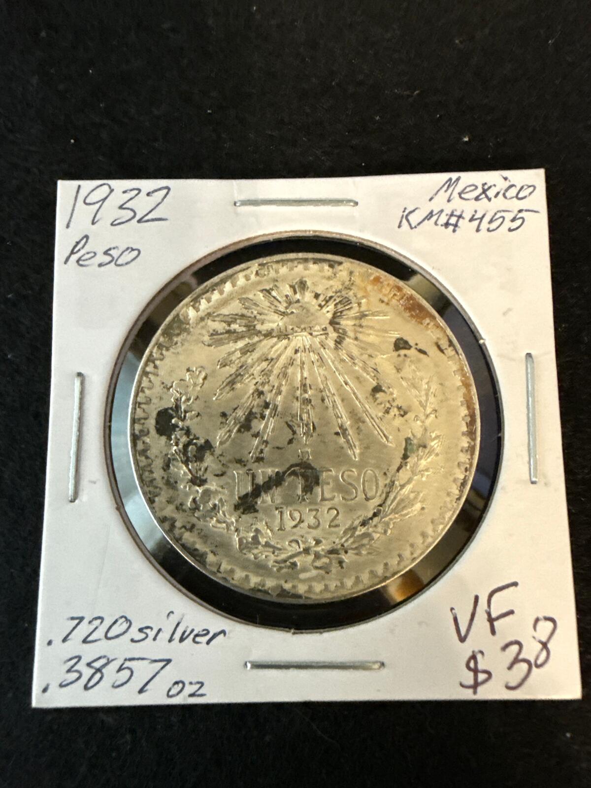 1932 Mexico Un Peso .720 silver - FC26030180