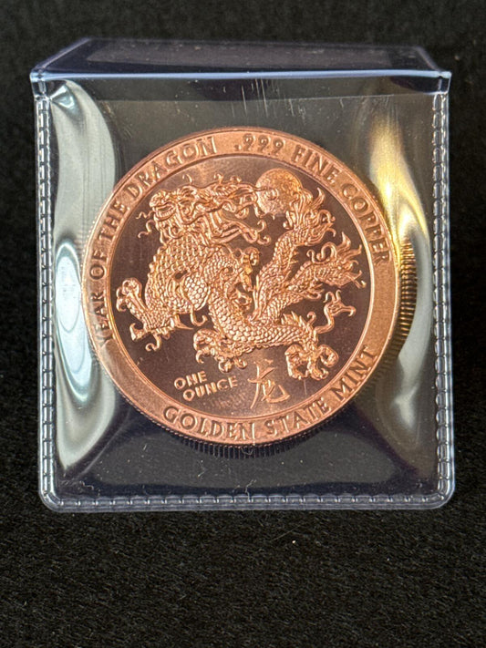 Golden State Mint 1oz Copper round - Year of the Dragon - CB26030032