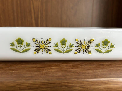 Vintage Anchor Hocking Fire King Meadow Green 1970s 1.5 qt Casserole Dish