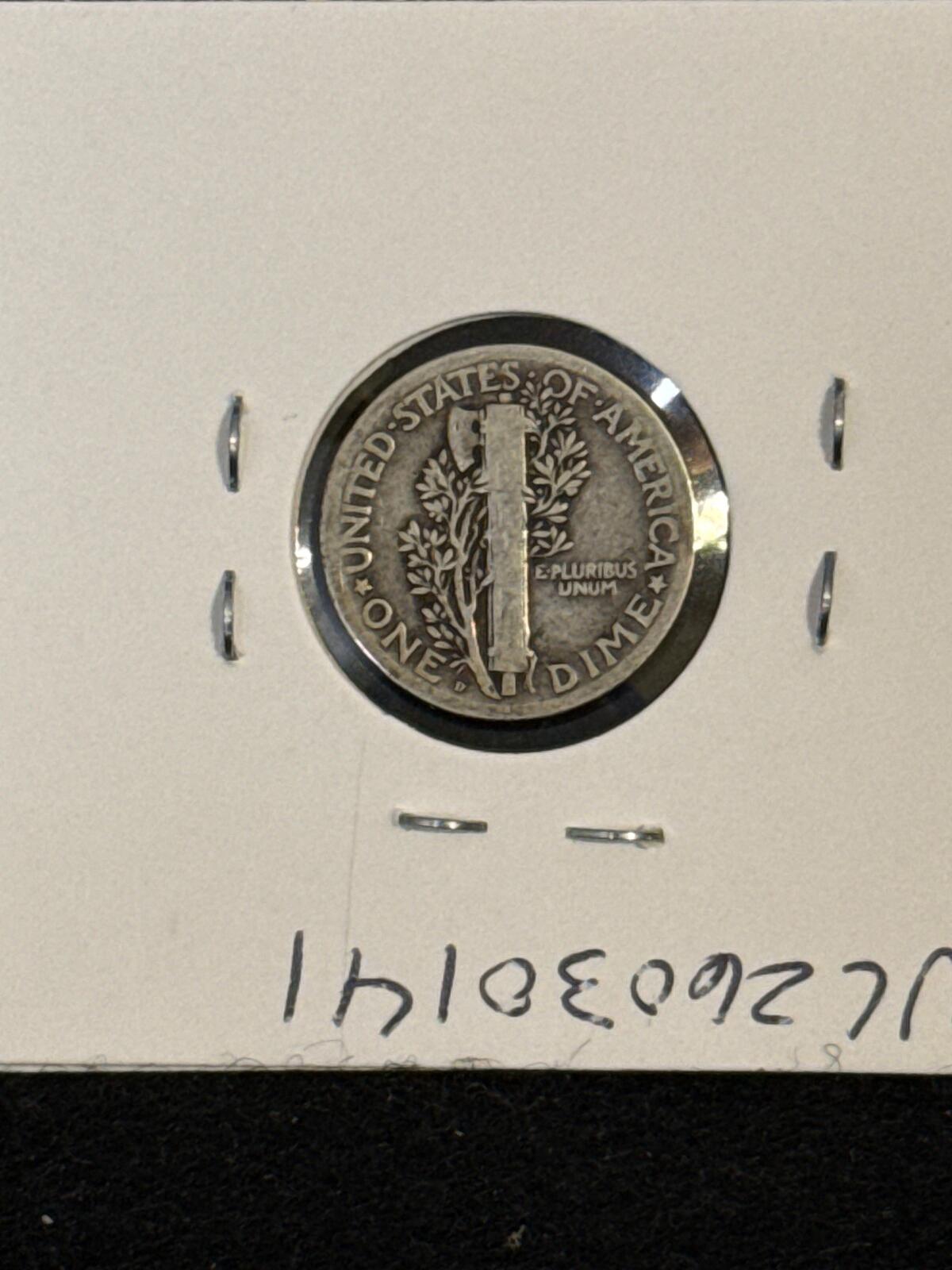 Merc Dime - 1924-D VG Condition. Key Mint Mark, very rare - UC26030141