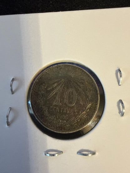1905 Mexico 10 centavos .800 silver XF Toner