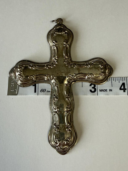 Gorham Sterling Silver Cross Christmas Ornament 1999 Strasbourg Pattern 26.9 g