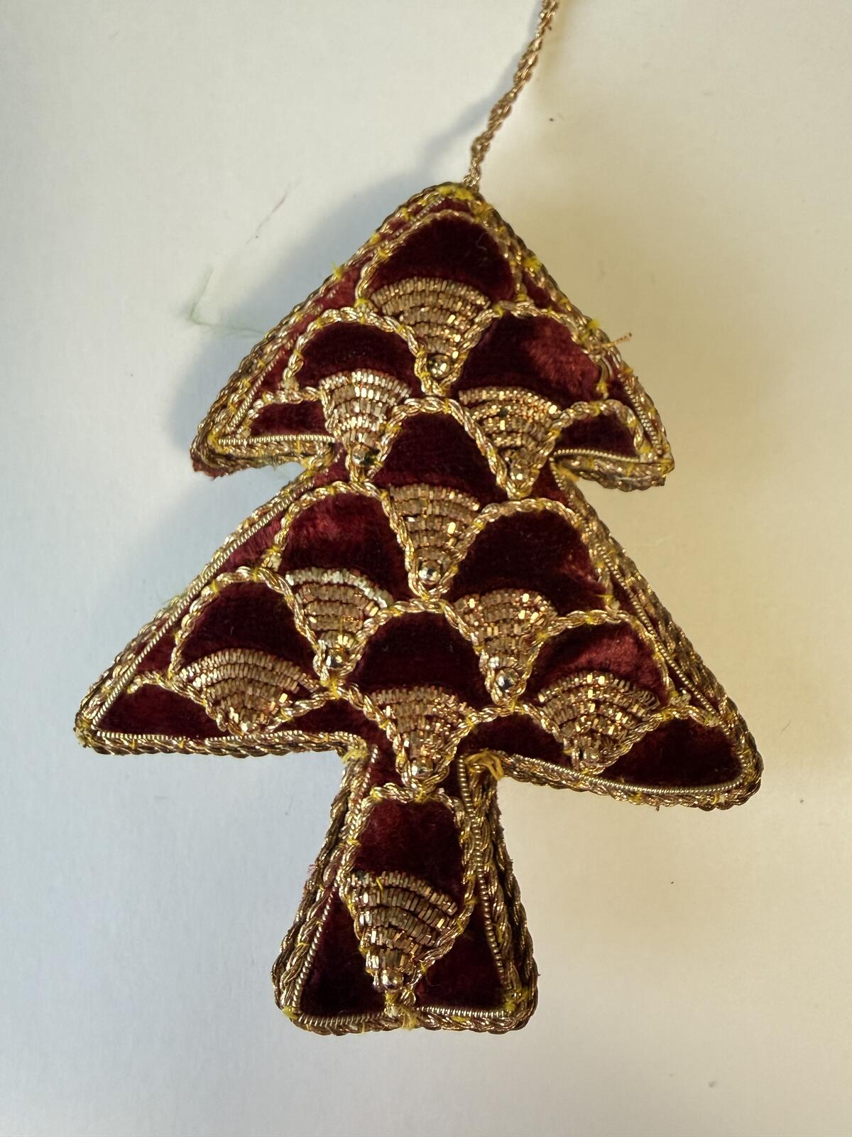 Vintage Handcrafted Christmas Ornament Lot – 9 Pieces – Beaded, Embroidered