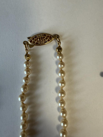 Vintage Faux Pearl Necklace Lot 3 Strand Single Strand Beaded Necklaces