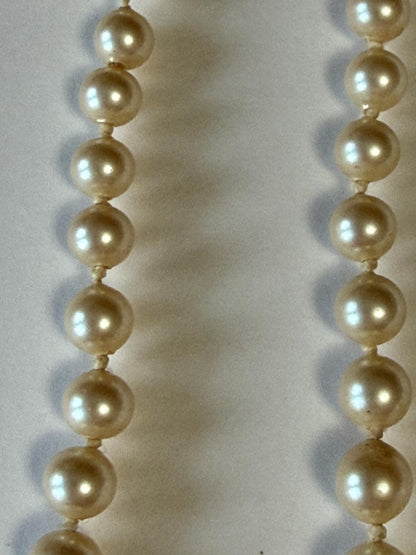 Vintage Faux Pearl Necklace Lot 3 Strand Single Strand Beaded Necklaces