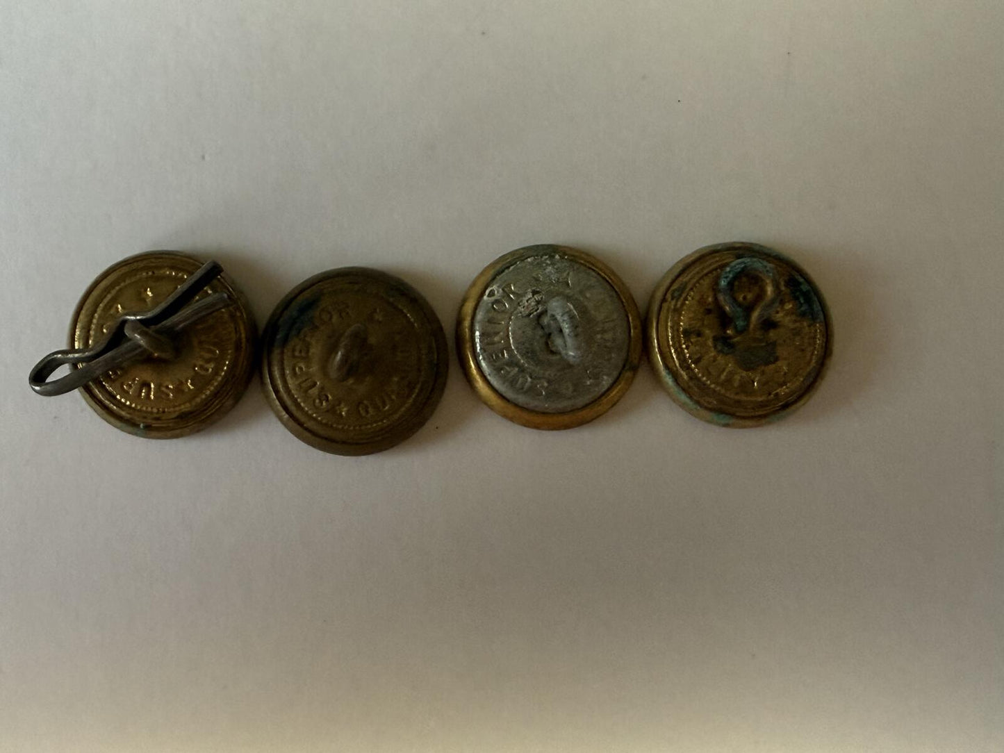 Lot of 4 Vintage Philadelphia Police Uniform Buttons Brass Superior Quality