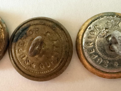 Lot of 4 Vintage Philadelphia Police Uniform Buttons Brass Superior Quality