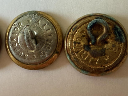 Lot of 4 Vintage Philadelphia Police Uniform Buttons Brass Superior Quality