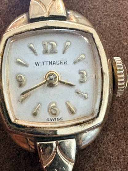 Vintage Wittnauer Ladies Swiss Mechanical Watch 10K Gold Filled Bezel Steel Back