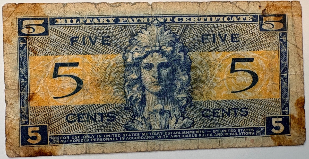 1954 US Military Payment Certificate 5 Cents Series 521 MPC P-M29 – alternate product view 2 of 2