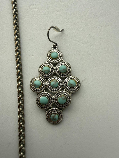 Lucky Brand Turquoise Color Statement Necklace and Earrings Set