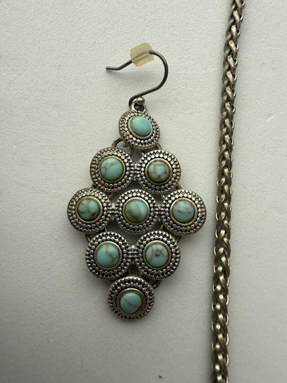 Lucky Brand Turquoise Color Statement Necklace and Earrings Set