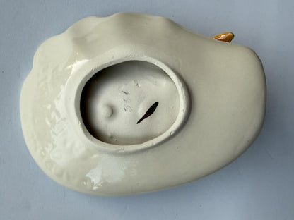 Mid Century Modern Ceramic Duck Pond with Cattails Trinket Dish