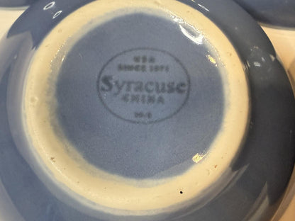 Syracuse China USA Blue Stoneware Bowls Set of 5 Mixed Sizes Replacement