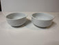 Oneida by Noritake White Porcelain Handled Soup Bowls Set of 2 Ribbed Pattern
