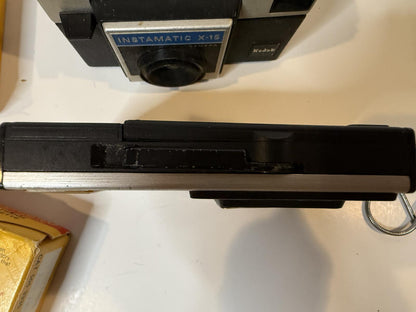 Kodak Instamatic X-15 Disc 4000 Camera Lot w/ Vintage Film Boxes