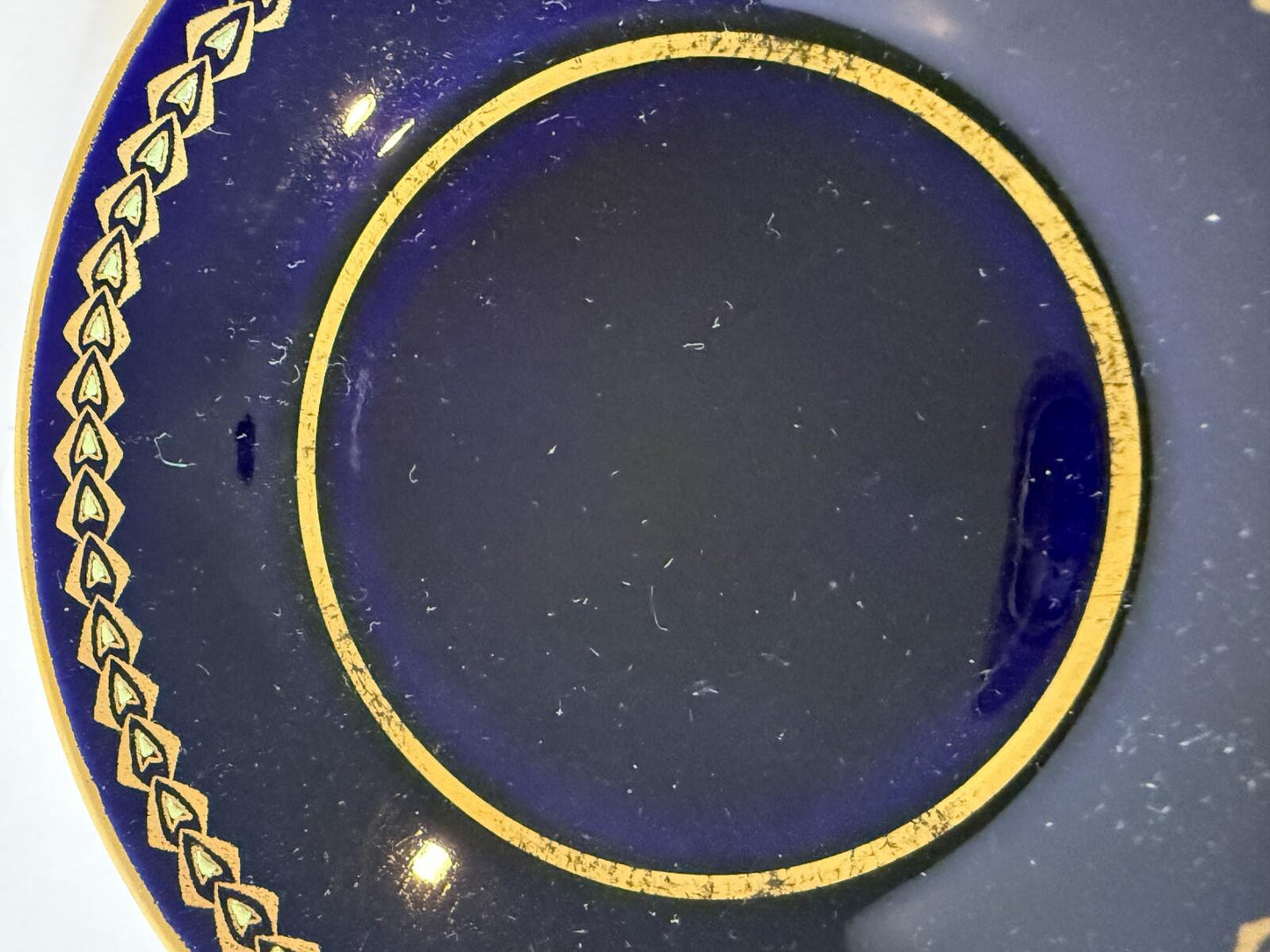 Antique Hamburg Germany Souvenir Cup & Saucer Cobalt Gold Gilt