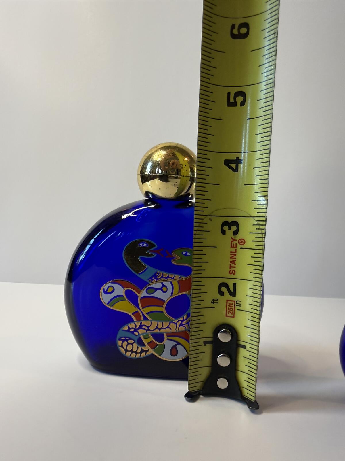 Vintage Niki de Saint Phalle Cobalt Blue Snake Perfume Bottles Set of 2