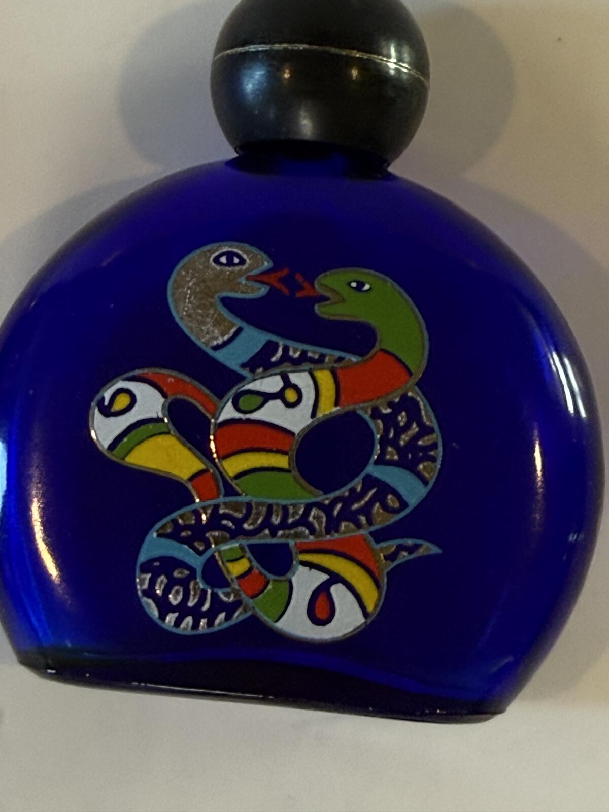 Vintage Niki de Saint Phalle Cobalt Blue Snake Perfume Bottles Set of 2