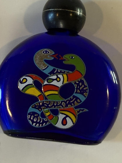 Vintage Niki de Saint Phalle Cobalt Blue Snake Perfume Bottles Set of 2
