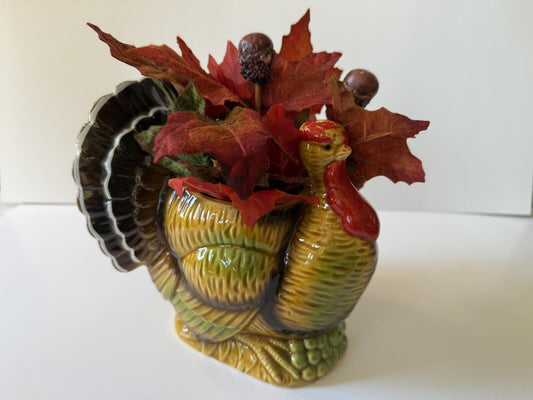 Vintage Giftwares Co Japan Turkey Planter Vase #4133 Thanksgiving Fall Decor