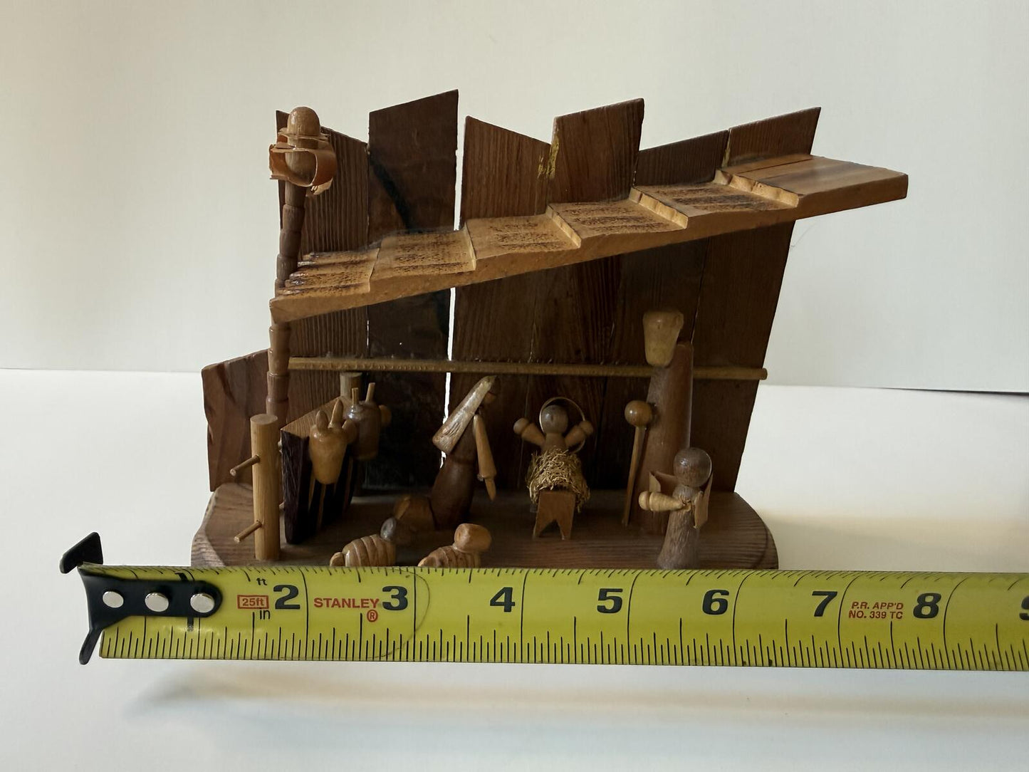 Vintage Handmade Wooden Nativity Scene Christmas Manger 1978