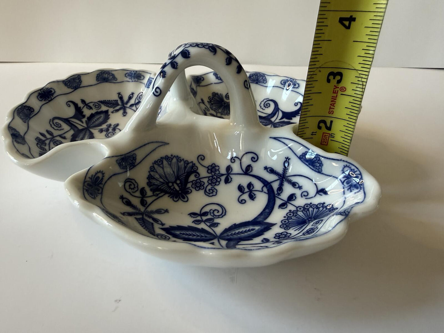 Vintage Blue Phenix Fine China Japan 3 Section Relish Dish Blue Onion Style