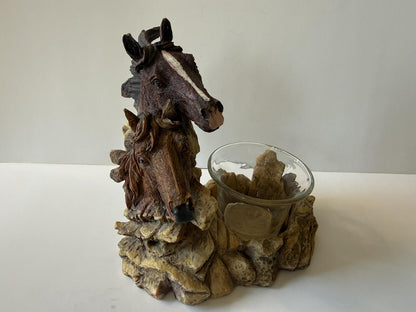 Horse Head Votive Candle Holder Western Decor Glass Insert