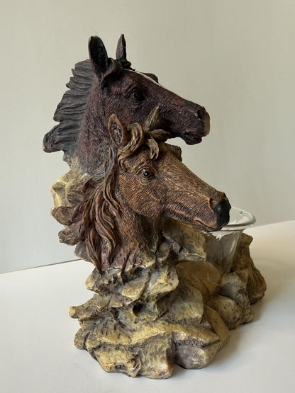 Horse Head Votive Candle Holder Western Decor Glass Insert