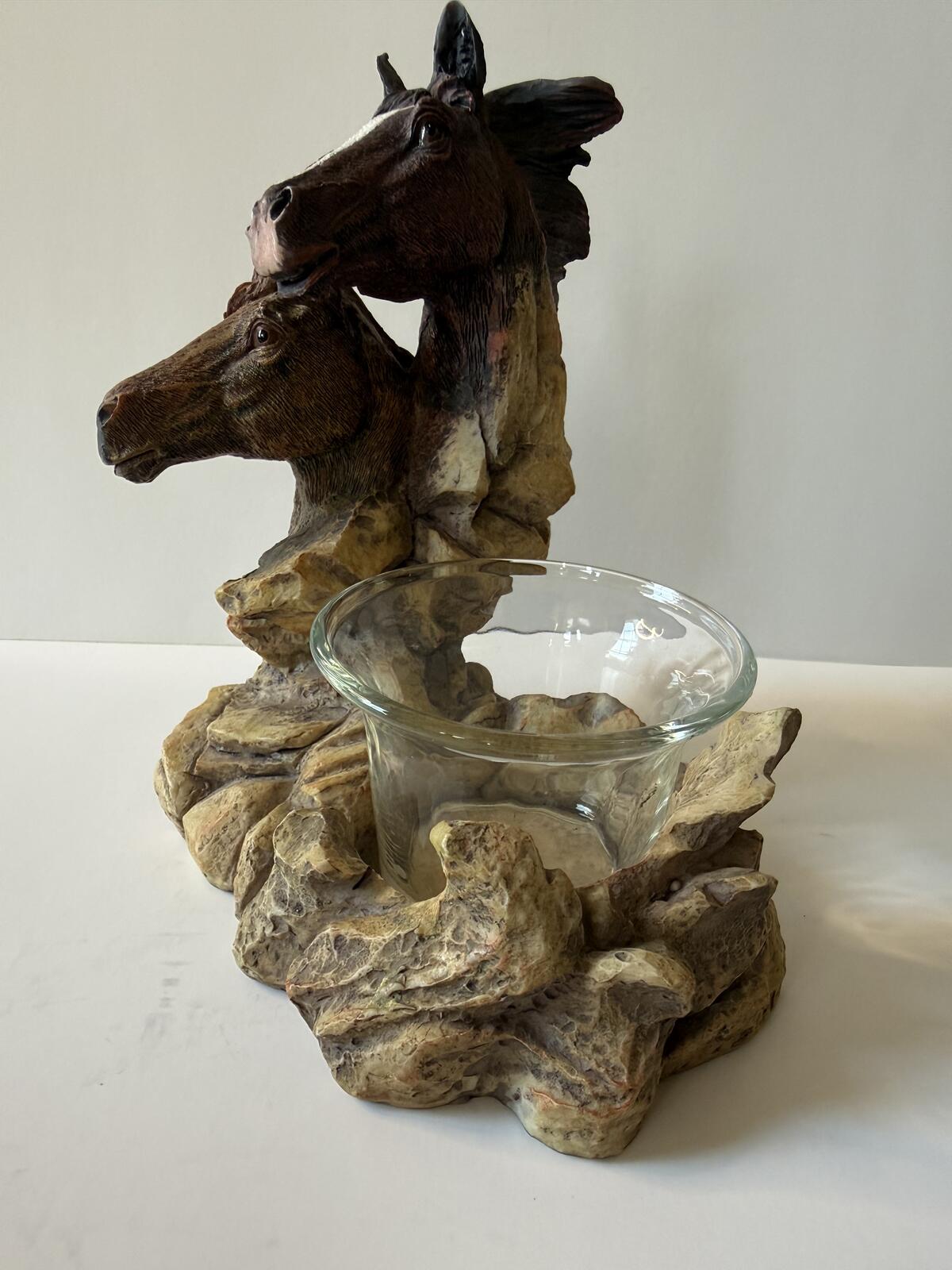 Horse Head Votive Candle Holder Western Decor Glass Insert