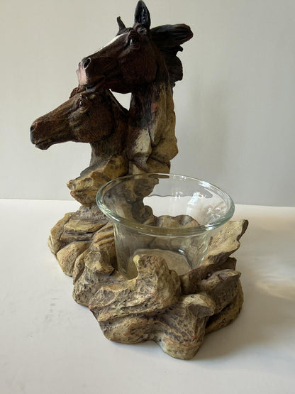 Horse Head Votive Candle Holder Western Decor Glass Insert
