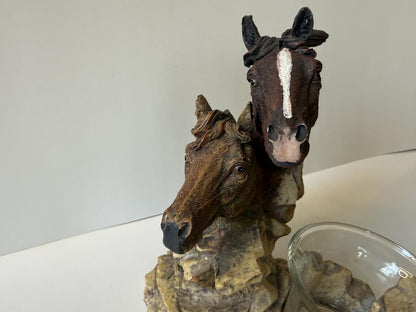 Horse Head Votive Candle Holder Western Decor Glass Insert