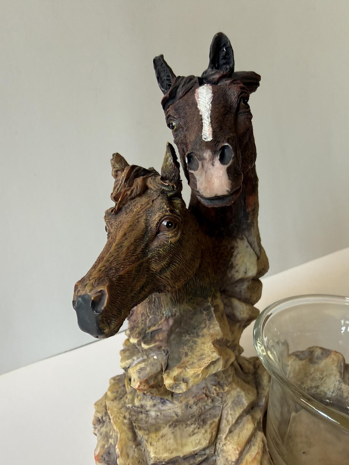 Horse Head Votive Candle Holder Western Decor Glass Insert
