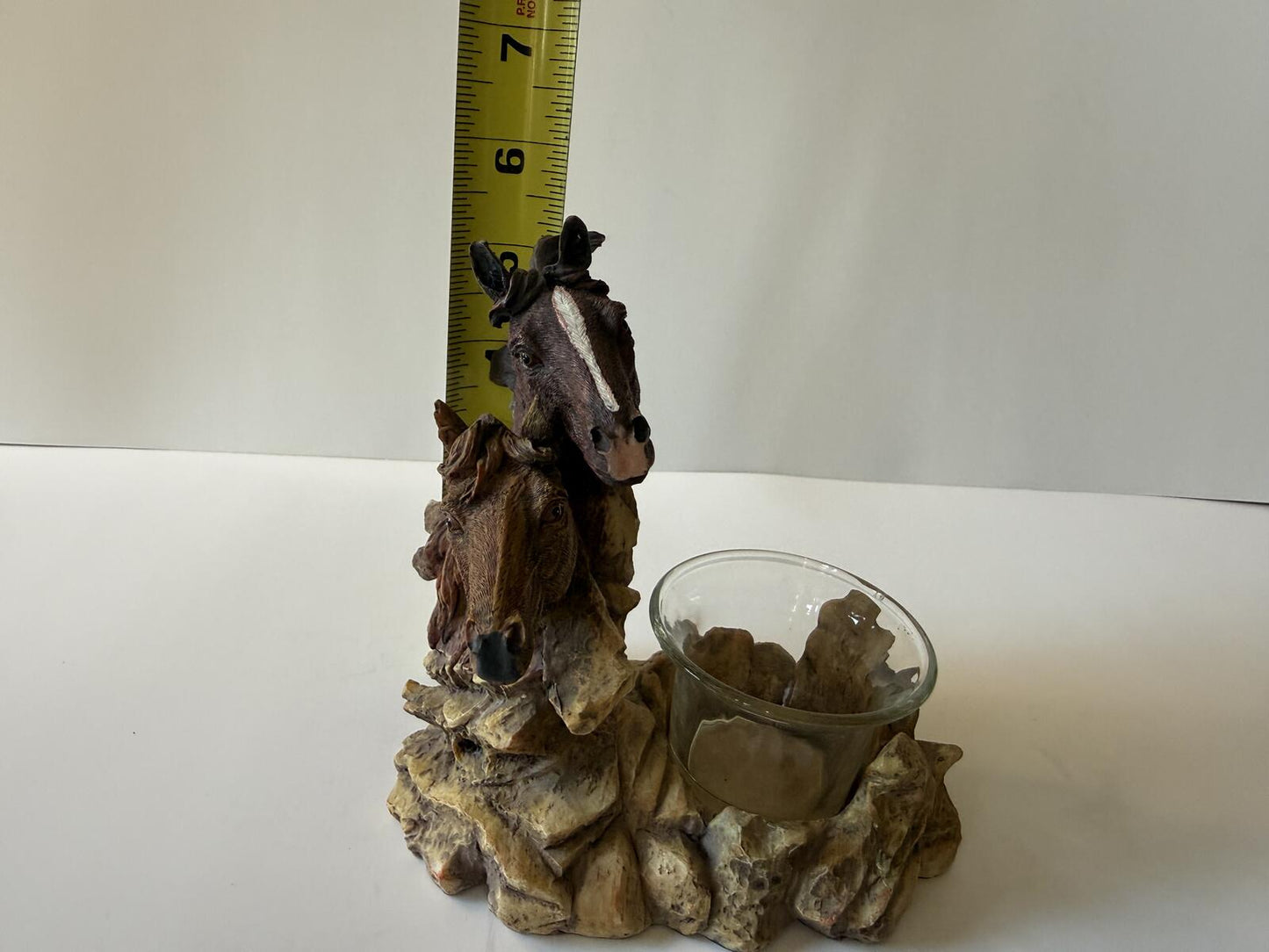 Horse Head Votive Candle Holder Western Decor Glass Insert