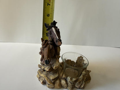 Horse Head Votive Candle Holder Western Decor Glass Insert